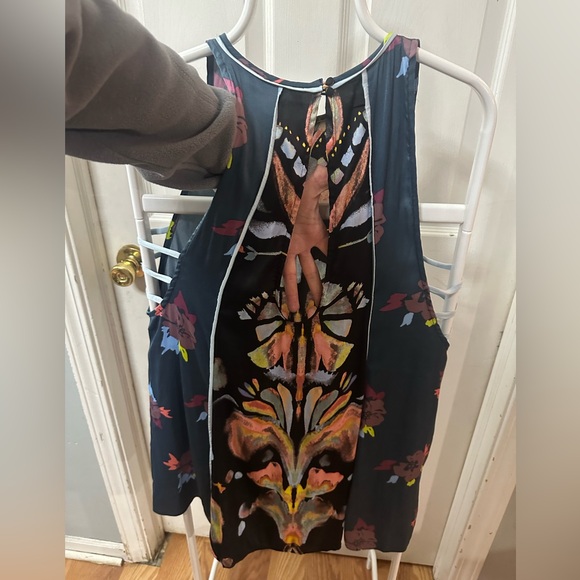 Free People Dream Free Floral Tunic Mini Dress Watercolor - Picture 2 of 5